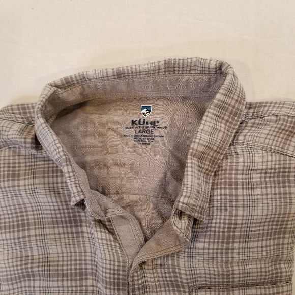 Kuhl Long Sleeve Button Up Men’s Gray Shirt Size Large Flannel Mid Weight - Picture 4 of 7